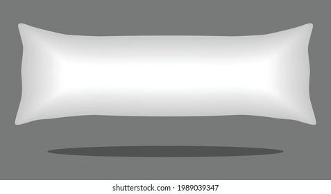 White Long Body Pillow Template Vector On Gray Background. svg
