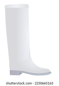 Weißer, langer Stiefel. keine hohen Absätze. Vektorgrafik