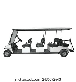 white long club car or golf car horizontal view