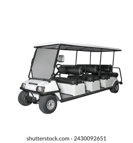 white long club car or golf car side view