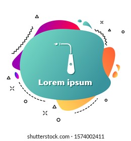 White Long electric lighter icon isolated on white background. Abstract banner with liquid shapes. Vector Illustration