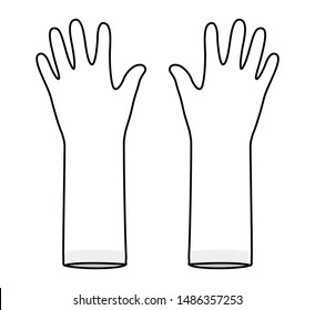 White Long Glove Vector for Template