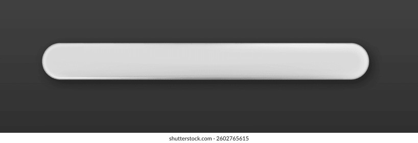 White long horizontal button with realistic shadow isolated. Web search button concept. Blank glossy badges. Realistic vector shape