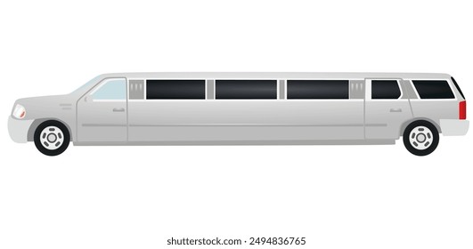 White long limousine. vector illustration