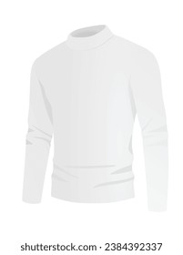 White long neck t shirt. vector illustration
