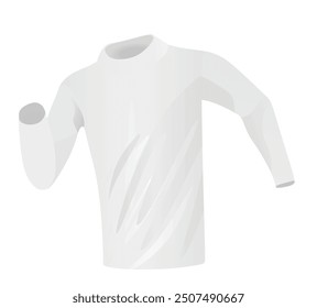 Camiseta blanca de cuello largo. Ilustración vectorial