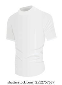 White long neck t shirt. vector illustration