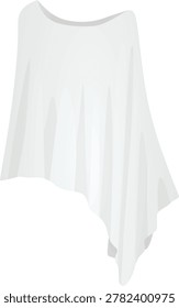 White long poncho. vector illustration