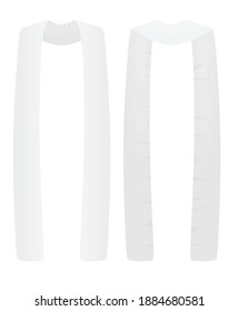 White long scarf. vector illustration