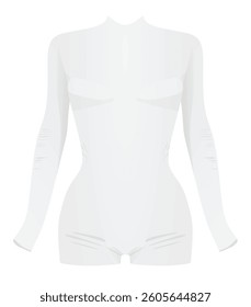 White long sleeve bodycon. vector
