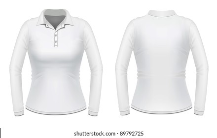 White Polo Shirt Long Sleeves Photo-realistic Stock Vector (Royalty Free)  54003664