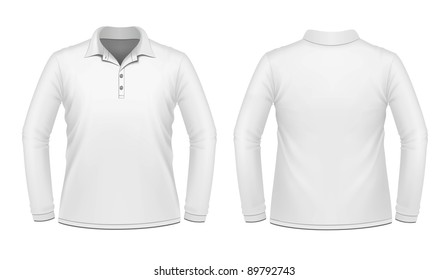 mens white polo shirt long sleeve