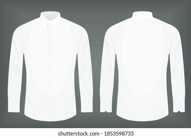 Camisa blanca de manga larga. ilustración vectorial