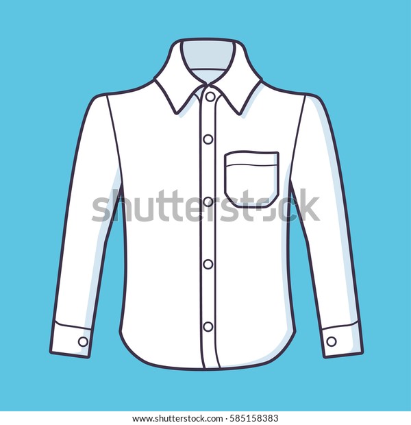 White Long Sleeve Shirt Vector Stock Vector (Royalty Free) 585158383 ...