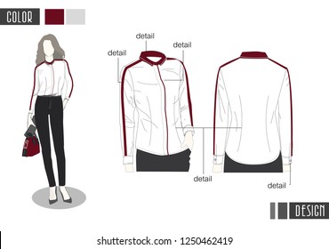 white long sleeve shirt women vector