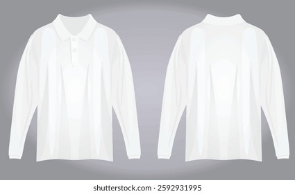 White   long sleeve t shirt. vector illustration