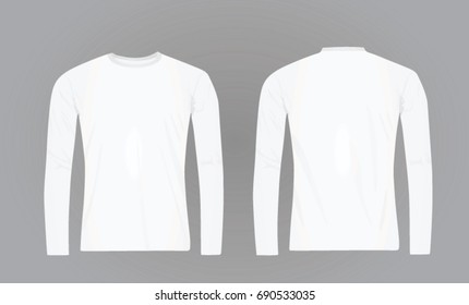 White long sleeve t shirt. vector illustration