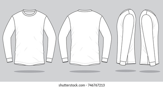 Vector Black Long Sleeve Shirt Template - Template