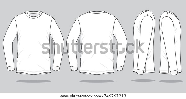 Download White Long Sleeve T Shirt Template Stock Vector (Royalty ...