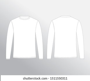 White Long Sleeve Tshirt Design Template Stock Vector (Royalty Free ...