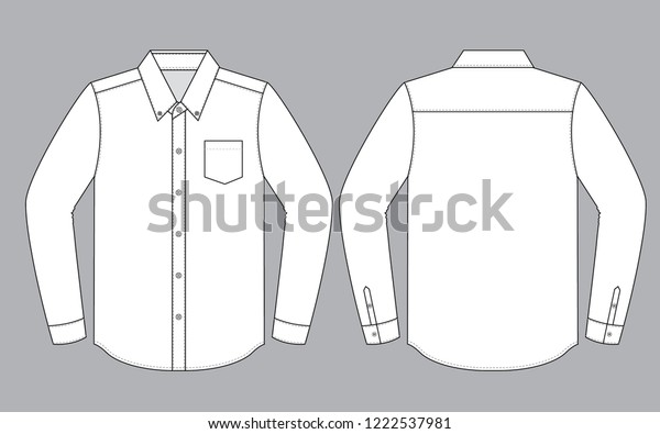 White Long Sleeve Uniform Shirt Vector Stock Vector (Royalty Free ...