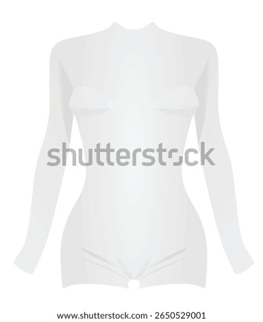 White long sleeves jumpsuit. vector illustration