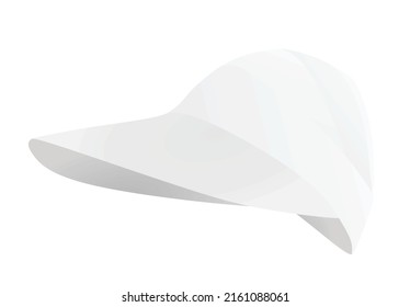 White long visor cap. vector illustration