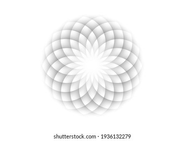 White Lotus, Flower of Life. Sacred Geometry. Symbol of Harmony and Balance. Sign of purity. Flower logo design vector isolated on white background