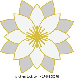 Weißer Lotus-Blumenvektor-Symbol
