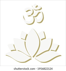 white lotus flower,vector graphic artwork 