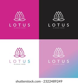 white lotus logo on pink background