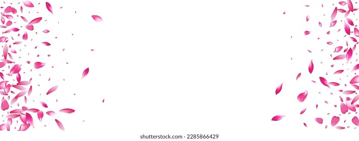 White Lotus Petal Vector Panoramic Background. Transparent Wallpaper Rose Petal Card. Sakura Petal Spa Congratulation. Wedding Flower Petal Poster.