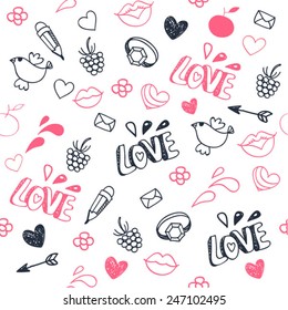 white love doodle background