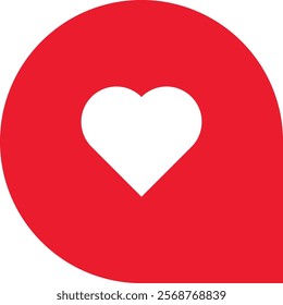 White Love with Red Circle Rounded Bubble Chat