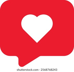 White Love with Red Rectangle Rounded Bubble Chat Center
