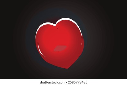 White love shapes on the black gradient background