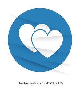 White Love Sign icon label on wrinkled paper