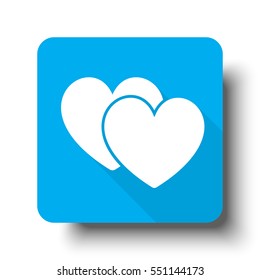 White Love Sign icon on blue web button