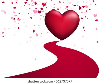 White love valentine's background with pink hearts. Vector illustration.