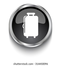 White Luggage symbol on black web button