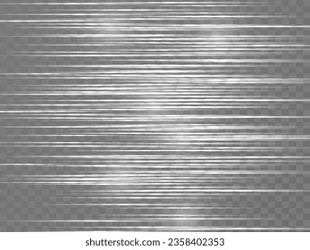 White luminous Stripes with a light effect on a transparent background