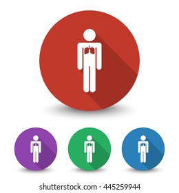 White Lungs icon in different colors set