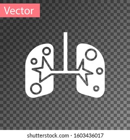 White Lungs icon isolated on transparent background.  Vector Illustration