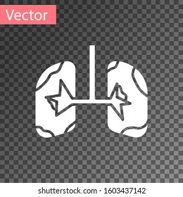 White Lungs icon isolated on transparent background.  Vector Illustration
