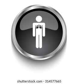 White Lungs symbol on black glossy web button