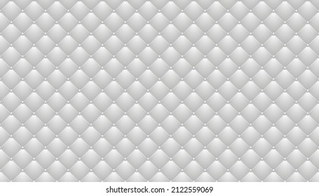 White luxurious chesterfield capitone leather texture furniture seamless pattern. Rhombs background abstract texture of a luxury leather wall, chair, sofa, interior studio. Vector illustration