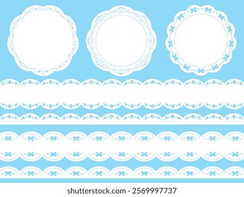 A white luxurious lace frame and banner
