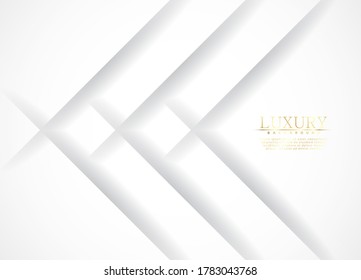 White luxury abstract background with golden lines and shadows. Premium vector illustration