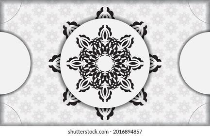 White luxury background with abstract mandala ornament. Elegant and classic vector elements with space for your text.