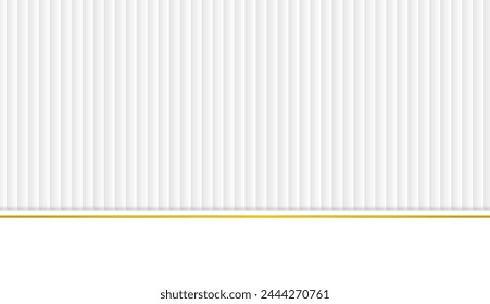 White luxury background with gold lines. product advertising scene Vector illustration.